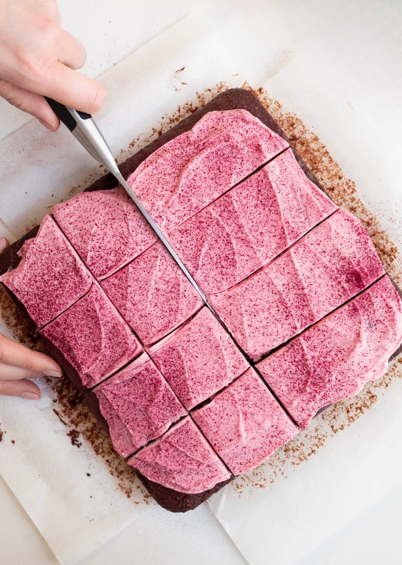 HeartBeet Brownies With Pink Frosting