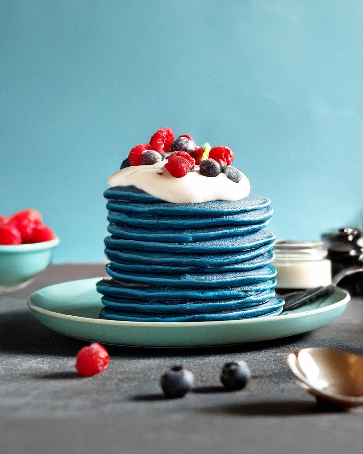 Blue Spirulina Pancakes