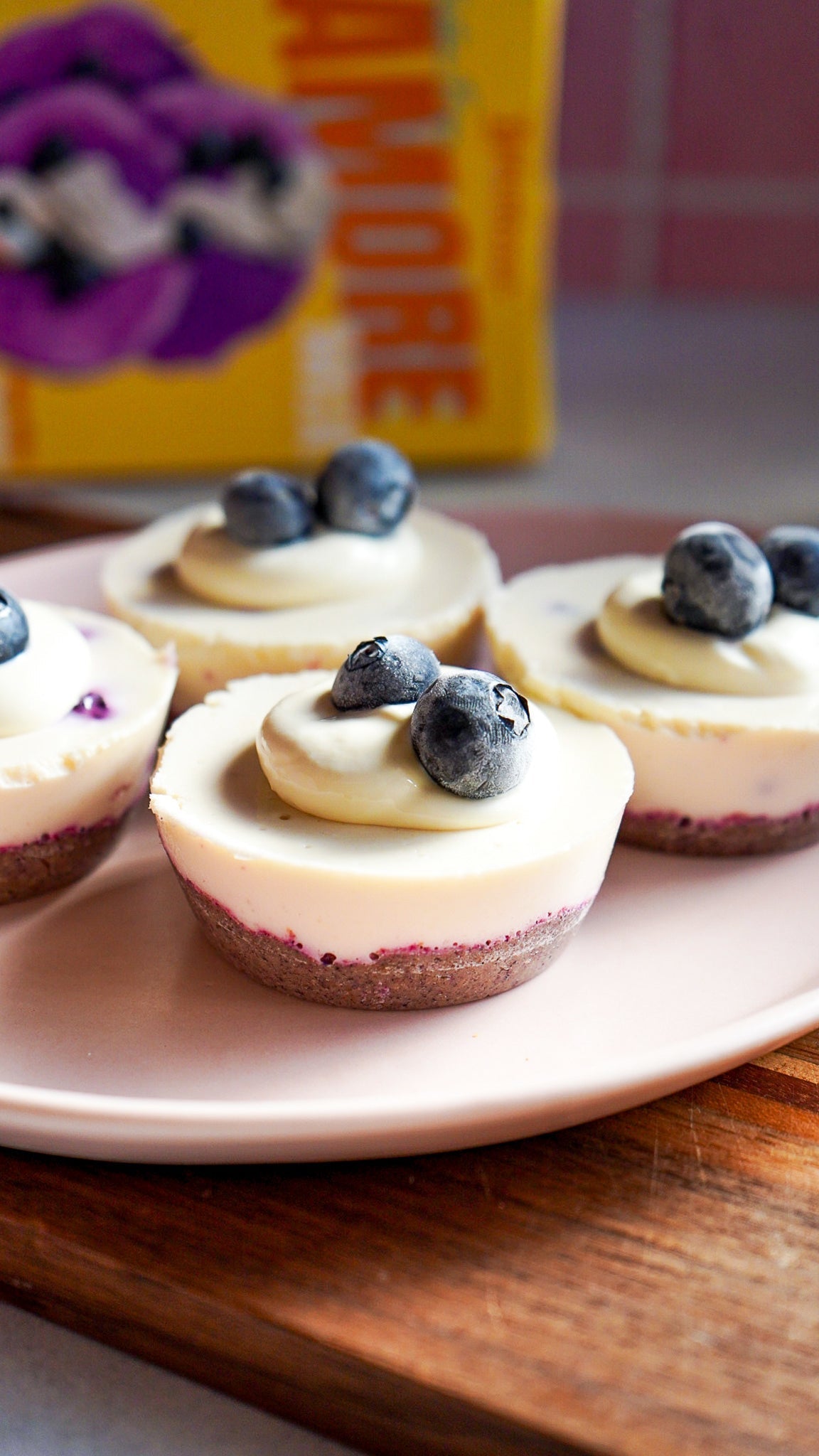 Blueberry Mini No-Bake Cheesecakes