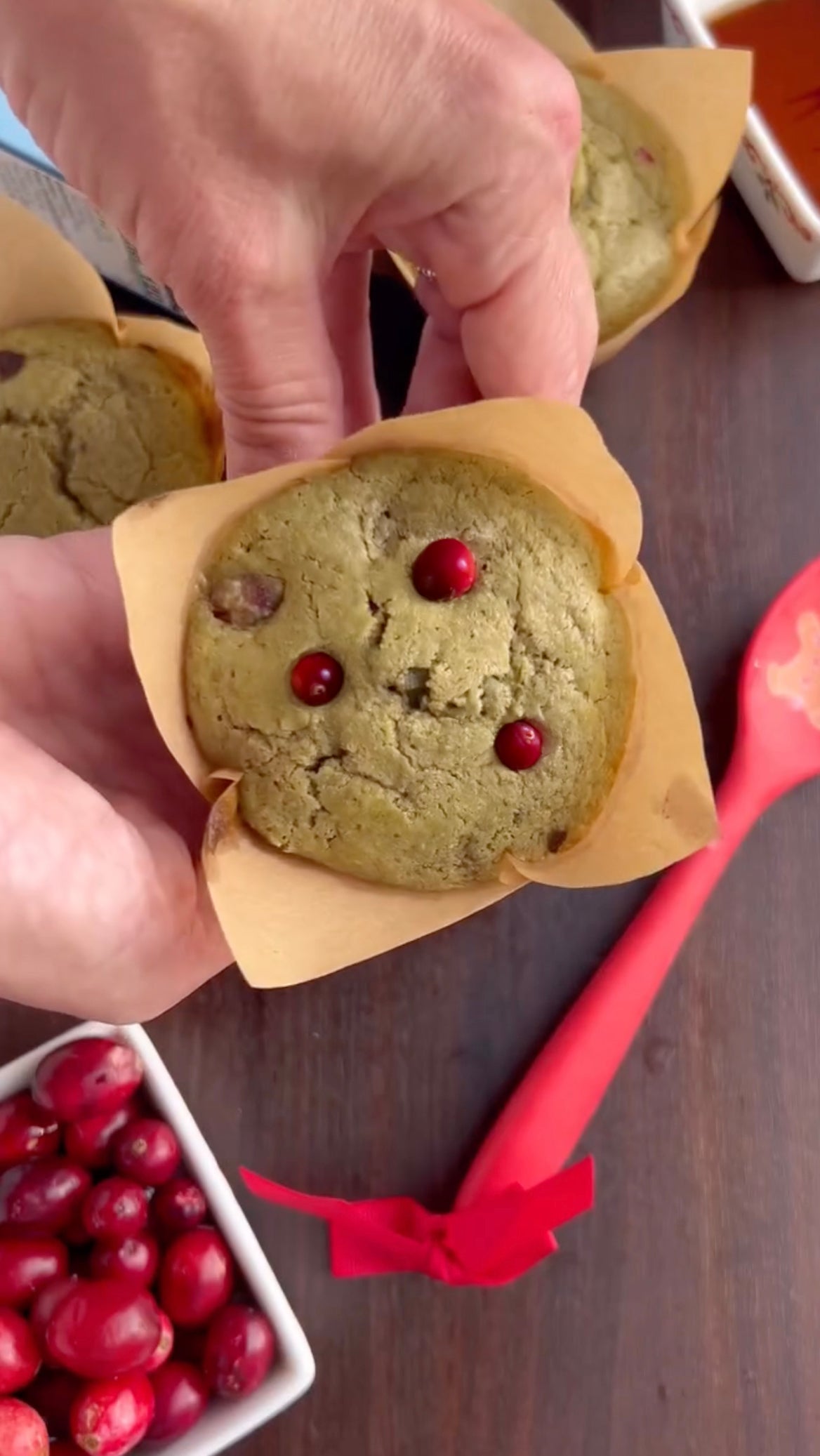Cranberry Matcha Muffins