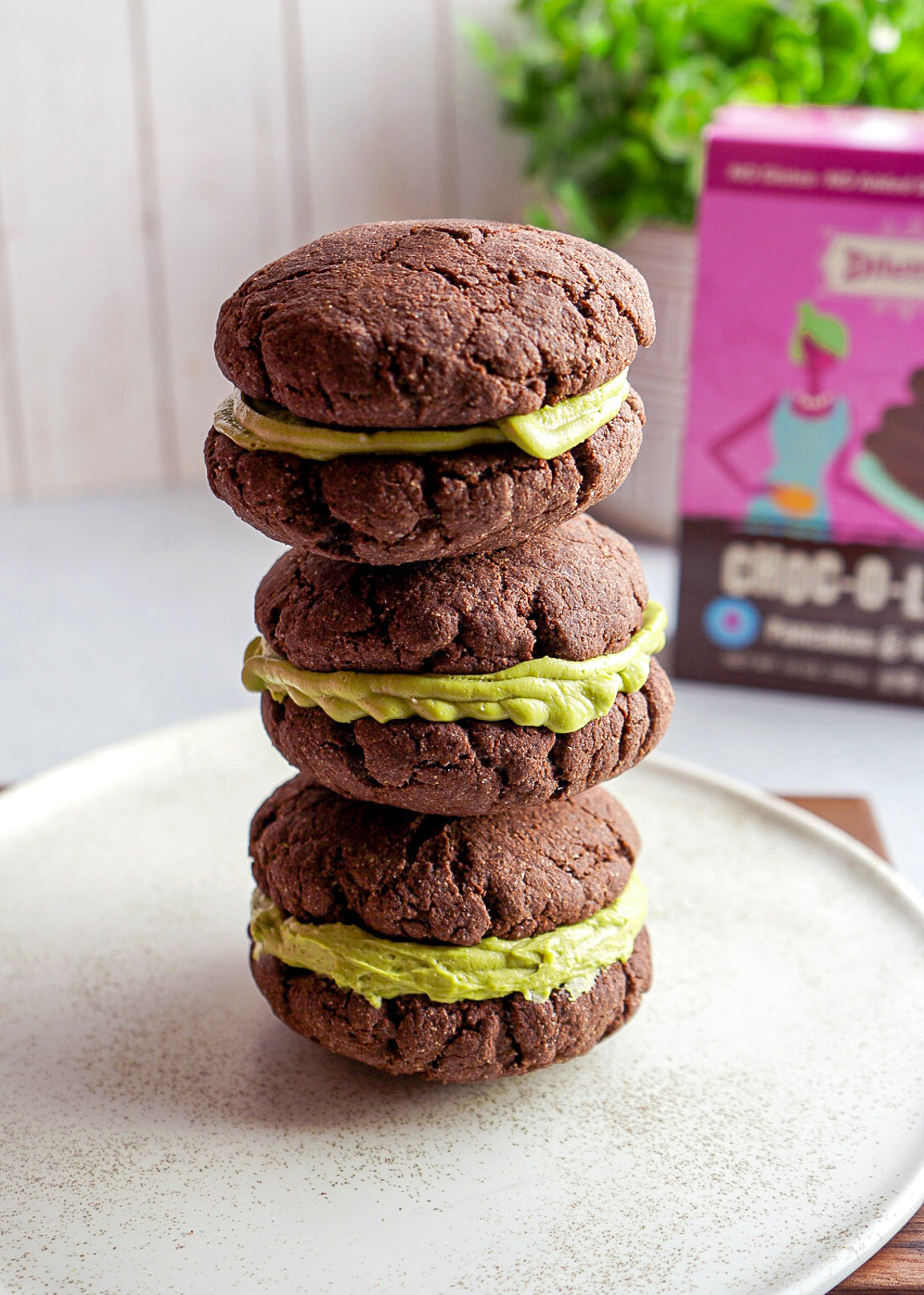 Double Chocolate Matcha Smash Cookies