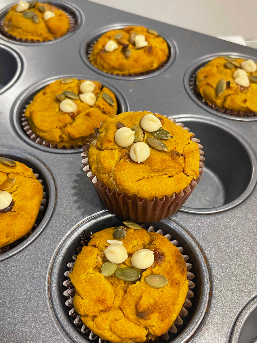 Pumpkin White Chocolate Chip Muffins