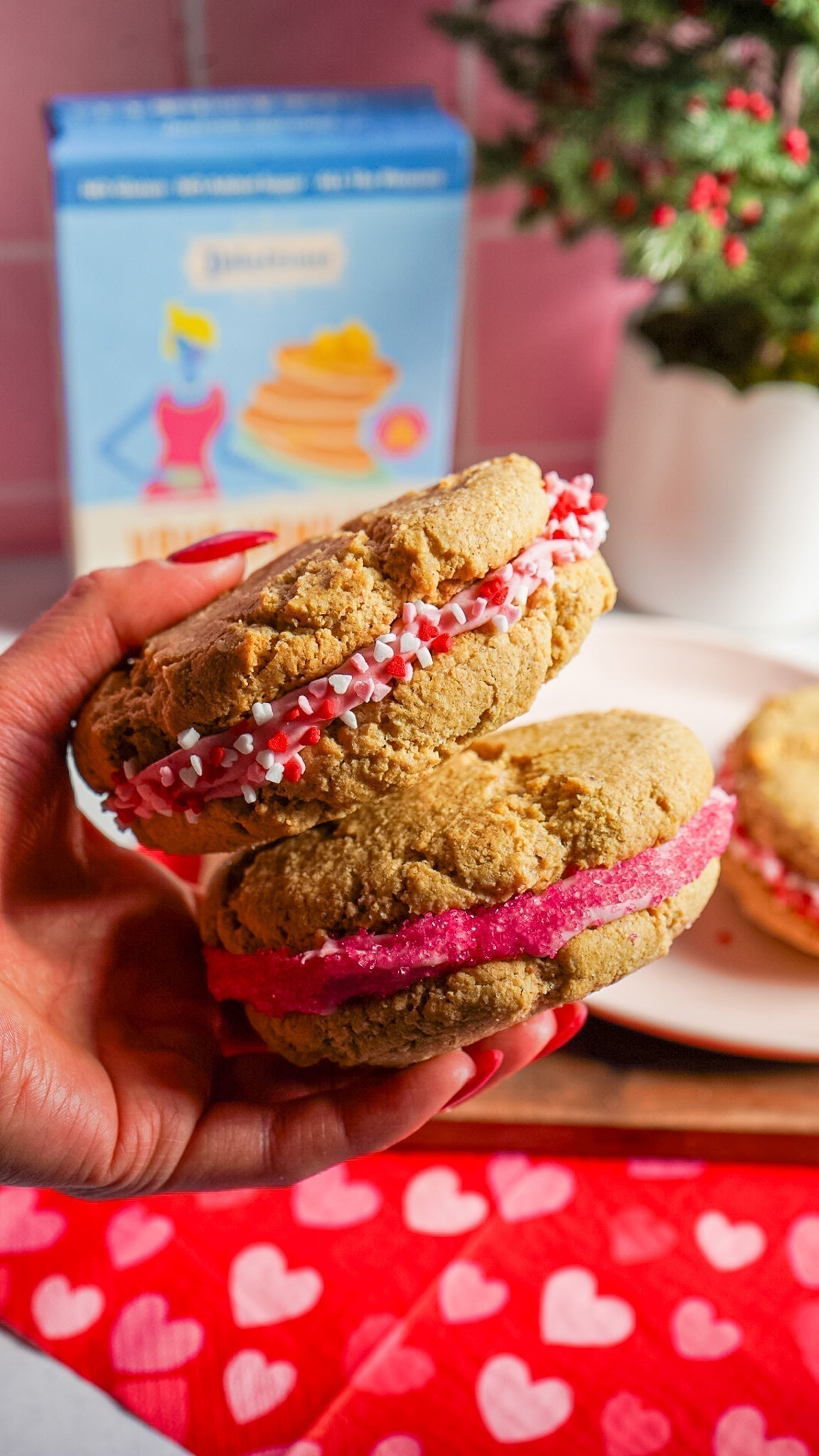 Strawberry Kiss Sandwich Cookies