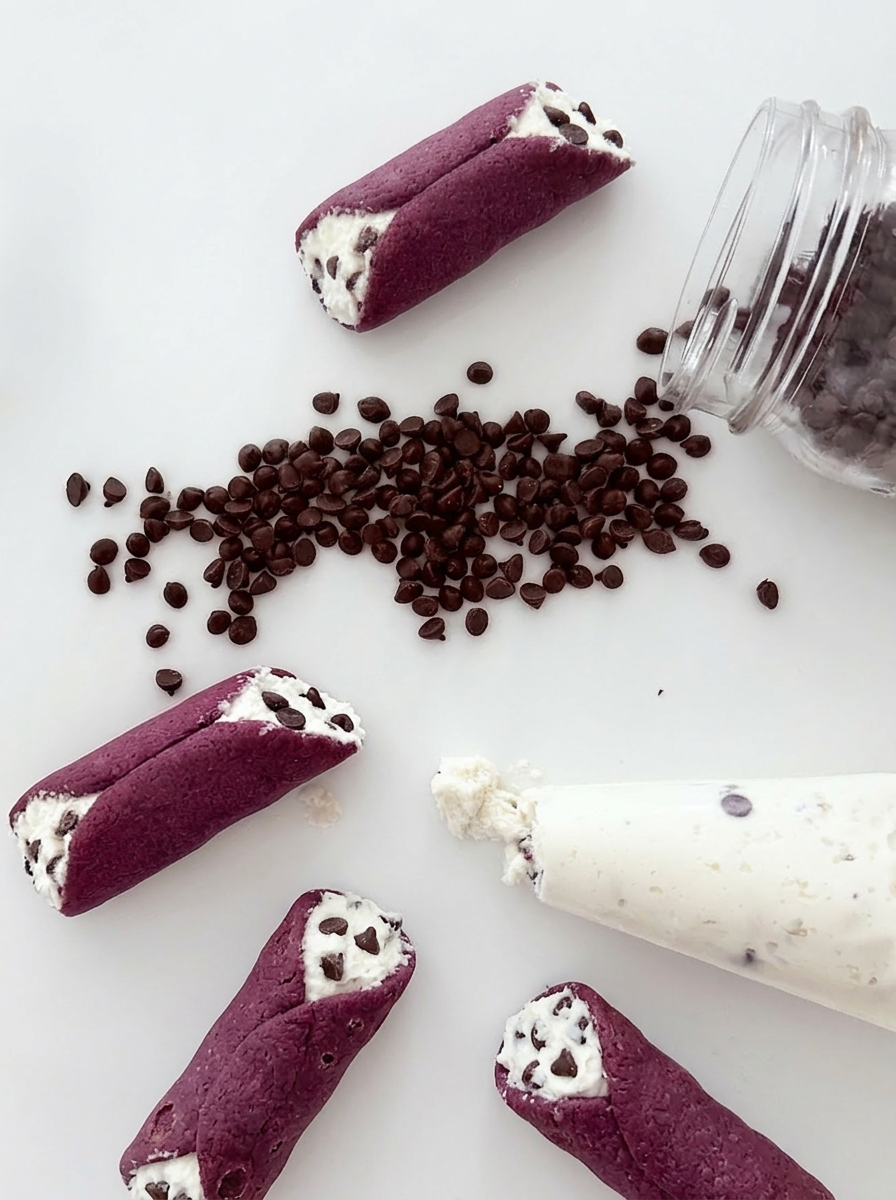 Wild Blueberry Cannoli with Ricotta & Chocolate Chips