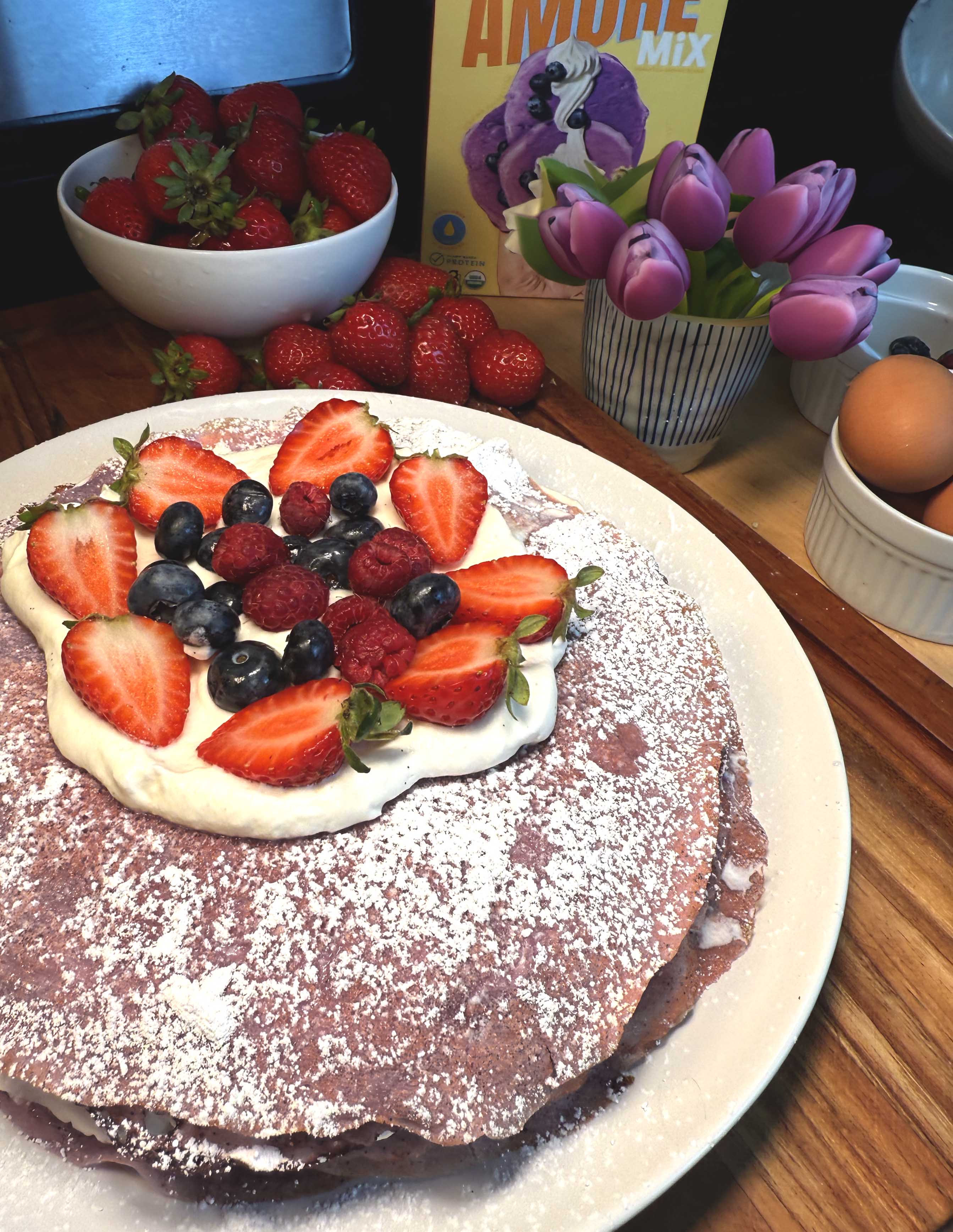 Triple Berry Crepe Cake